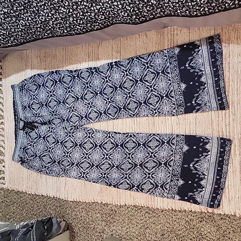 Breeze Ever Drawstring Pants Blue & White Sz L